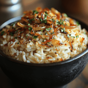 Rich and Savory Golden Onion Butter Rice - A Comforting Classic for Every Kitchen Meta Description: Discover the secret to perfect golden onion butter rice with caramelized onions and rich flavors. This savory rice recipe brings restaurant-quality comfort food to your home kitchen. Introduction: The Golden Standard of Comfort Rice Dishes There's something magical about the aroma of caramelized onions mingling with buttery rice that instantly transforms a house into a home. Rich and savory golden onion butter rice has been gracing American dinner tables for generations, yet many home cooks still struggle to achieve that perfect golden color and deep, complex flavor that makes this dish truly special. Whether you're cooking for grandchildren visiting for Sunday dinner or preparing a comforting meal for two, this golden onion butter rice recipe delivers restaurant-quality results with ingredients you likely already have in your pantry. The Secret Behind Perfect Golden Onion Butter Rice Understanding the Golden Color Magic The beautiful golden hue in savory golden onion rice comes from two key elements: properly caramelized onions and the right cooking technique. Unlike quick-cooking methods, this recipe requires patience – a virtue many of us have cultivated over the years. Chef's Note: The golden color develops gradually as natural sugars in the onions caramelize, creating both color and that distinctive sweet-savory flavor profile. Essential Ingredients for Rich Onion Butter Rice 2 cups long-grain white rice (jasmine or basmati work beautifully) 3 large yellow onions, thinly sliced 4 tablespoons unsalted butter, divided 3 cups low-sodium chicken broth (or vegetable broth) 2 tablespoons olive oil 1 teaspoon kosher salt ½ teaspoon freshly ground black pepper 2 bay leaves Fresh thyme sprigs (optional, for garnish) Step-by-Step Guide to Perfect Golden Onion Butter Rice Preparing the Foundation: Caramelized Golden Onions Start with patience: Heat olive oil and 2 tablespoons butter in a large, heavy-bottomed saucepan over medium-low heat. Add sliced onions: Spread onions evenly in the pan. This is where the magic begins for your rich and savory golden onion butter rice. Cook low and slow: Allow onions to cook for 25-30 minutes, stirring occasionally. They should turn a beautiful golden brown color. Important Note: Resist the urge to increase heat. Low, slow cooking prevents burning and ensures even caramelization. Building the Savory Rice Base Toast the rice: Add rice to the caramelized onions, stirring gently for 2-3 minutes until rice is lightly toasted and coated with the golden onion mixture. Add liquid gradually: Pour in warm broth slowly, stirring constantly. Add bay leaves, salt, and pepper. Perfect the simmer: Bring to a gentle boil, then reduce heat to low, cover, and simmer for 18-20 minutes. Pro Tips for Restaurant-Quality Golden Onion Rice Achieving the Perfect Texture in Savory Butter Rice Don't peek too often: Lifting the lid releases steam needed for proper cooking Let it rest: After cooking, let the golden onion butter rice rest for 5 minutes before fluffing Fluff with care: Use a fork, not a spoon, to maintain light, separate grains Flavor Enhancement Techniques For Extra Richness: Stir in the remaining 2 tablespoons of butter just before serving. This creates an luxurious finish that elevates your rich and savory golden onion butter rice to restaurant quality. Seasonal Variations: During autumn, add a pinch of fresh thyme or rosemary. In summer, a squeeze of fresh lemon juice brightens the dish beautifully. Serving Suggestions for Your Golden Onion Rice Masterpiece This savory golden onion rice pairs wonderfully with: Roasted chicken or turkey Grilled salmon or cod Braised beef short ribs Steamed vegetables and a simple green salad Presentation Tip: Garnish with fresh herbs and serve in a warm bowl for the most appealing presentation. Troubleshooting Common Golden Onion Butter Rice Issues When Your Rice Isn't Golden Enough If your golden onion butter rice lacks that signature color, the onions likely need more caramelization time. Remember, good things come to those who wait – especially in the kitchen. Preventing Mushy or Overcooked Rice The key to perfect texture lies in proper liquid ratios and cooking time. Too much liquid or excessive heat can turn your rich and savory golden onion butter rice into a mushy disappointment. Storage and Reheating Your Savory Rice Creation Refrigerator Storage: Store leftover golden onion butter rice in the refrigerator for up to 3 days in an airtight container. Reheating Tips: Add a tablespoon of broth or water when reheating to restore moisture and prevent drying out. Freezer-Friendly: This rice freezes well for up to 2 months. Thaw overnight in the refrigerator before reheating. Frequently Asked Questions About Golden Onion Butter Rice Q: Can I use brown rice instead of white rice for this golden onion recipe? A: Yes, but increase cooking time to 35-40 minutes and add an extra ½ cup of broth. Brown rice takes longer to achieve that tender texture. Q: What's the best type of onion for rich and savory golden onion butter rice? A: Yellow onions provide the best balance of sweetness and flavor when caramelized. Sweet onions work well too, but avoid red onions as they can make the dish too sharp. Q: Can I make this savory golden onion rice dairy-free? A: Absolutely! Substitute the butter with olive oil or vegan butter alternative. The flavor will be slightly different but still delicious. Q: How do I know when my onions are properly caramelized for golden onion butter rice? A: Properly caramelized onions should be deep golden brown, soft, and sweet. They should not be black or crispy – that indicates burning rather than caramelizing. Q: Can I prepare this rich onion butter rice ahead of time? A: Yes! You can caramelize the onions up to 2 days ahead and store them in the refrigerator. When ready to serve, reheat the onions and proceed with the rice cooking process. Notes for Perfect Golden Onion Rice Every Time Quality matters: Use good-quality butter and fresh onions for the best flavor in your savory golden onion rice Patience pays off: The 25-30 minute caramelization time is crucial for developing proper color and flavor Adjust seasoning: Taste and adjust salt and pepper after cooking, as flavors concentrate during the cooking process Fresh herbs: A sprinkle of fresh parsley or chives adds color and freshness to the finished dish Conclusion: Mastering the Art of Golden Onion Butter Rice Creating perfect rich and savory golden onion butter rice is about more than following a recipe – it's about understanding the process and embracing the time-honored techniques that create truly memorable comfort food. This dish represents the kind of cooking that brings families together around the dinner table, where conversations flow as smoothly as the buttery rice melts in your mouth. The beauty of this golden onion butter rice recipe lies not just in its delicious results, but in its versatility and ability to complement so many different meals. Whether you're preparing a quiet dinner for two or hosting a family gathering, this savory golden onion rice will always deliver that perfect balance of comfort and sophistication. Remember, the best cooks know that good food takes time, and the most rewarding dishes are often the simplest ones executed with care and patience. Your rich and savory golden onion butter rice will become a treasured part of your cooking repertoire, bringing warmth and satisfaction to every meal.