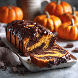 This pumpkin marble cake represents everything I love about autumn baking. The warm spices of traditional pumpkin cake meet the rich decadence of chocolate in a harmonious dance of flavors. Each slice reveals a unique pattern of swirls, making every piece a work of edible art that tastes even better than it looks.