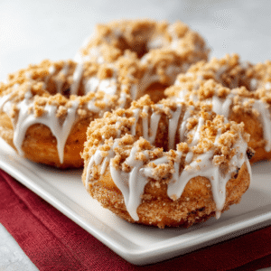 There's something absolutely magical about homemade donuts, especially when they're topped with a crunchy cinnamon crumb topping and drizzled with sweet vanilla icing. I'll never forget the first time I made these crumb-topped cinnamon donuts in my own kitchen. It was a rainy Sunday morning, and I wanted to surprise my family with something special for breakfast. The moment these golden beauties came out of the oven, the entire house filled with the most intoxicating aroma of warm cinnamon and butter. My kids came running down the stairs, following their noses like cartoon characters, and we all gathered around the kitchen island to enjoy these incredible treats together.
