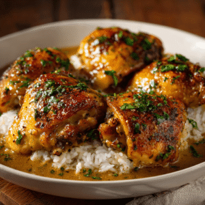 The secret is in the technique. By searing the chicken first, you create a beautiful golden-brown crust that locks in moisture and adds incredible flavor. Then, the pan drippings become the foundation for a rich, creamy sauce that's seasoned to perfection with herbs and spices. When you pour that gorgeous sauce over tender rice, every grain becomes infused with flavor.