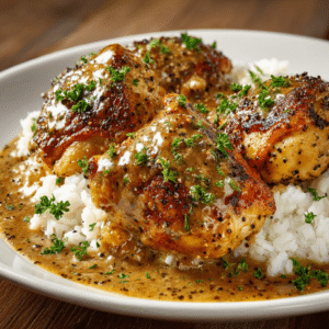 The secret is in the technique. By searing the chicken first, you create a beautiful golden-brown crust that locks in moisture and adds incredible flavor. Then, the pan drippings become the foundation for a rich, creamy sauce that's seasoned to perfection with herbs and spices. When you pour that gorgeous sauce over tender rice, every grain becomes infused with flavor.