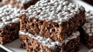 I'll never forget the first time someone brought muddy buddies to a holiday party. I must have eaten half the bowl myself, unable to resist that addictive combination of chocolate, peanut butter, and powdered sugar. Years later, when I discovered you could make a bar version using Rice Krispies instead of Chex cereal, I knew I had found my new obsession. These Muddy Buddy Rice Krispies combine everything I love about the original snack with the satisfying texture of a no-bake treat. What makes these muddy buddy rice krispies bars so irresistible is the way they capture that classic muddy buddy flavor in a more substantial form. Instead of individual pieces you can't stop popping into your mouth, you get generous bars with layers of crispy, chocolatey, peanut buttery goodness. The powdered sugar coating creates that signature "muddy" look while adding sweetness that balances the rich chocolate and nutty peanut butter perfectly.