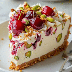 I'll never forget the summer day when I first created my cherry pistachio cheesecake. I had just returned from the farmers market with a basket overflowing with the most beautiful fresh cherries, their glossy red skins catching the sunlight like little jewels. As I stood in my kitchen contemplating what to make, my eyes fell on a jar of pistachios, and suddenly inspiration struck. What if I combined these two ingredients in a no-bake cheesecake? The result exceeded my wildest expectations, and this luscious dessert has been requested at every family gathering since.