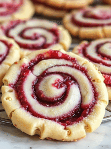 Unlike simple thumbprint cookies where jam sits on top, these raspberry swirl cookies feature the preserve swirled throughout the dough, creating a beautiful spiral pattern when baked. The result is a cookie that's as visually stunning as it is delicious. The buttery shortbread base provides a perfect foundation that doesn't compete with the raspberry flavor but rather enhances it.