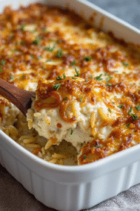 French Onion Chicken Orzo Casserole takes everything we love about traditional French onion soup and transforms it into a complete, hearty meal. Instead of just broth and bread, you're getting protein-rich chicken, satisfying orzo pasta, and all those beautiful caramelized onions that make French onion soup so addictive.