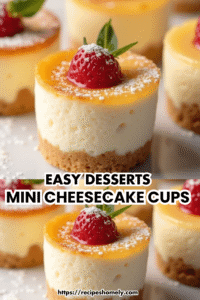 I'll never forget the first time I brought mini cheesecake cups to a dinner party. Everyone assumed I'd spent hours in the kitchen, carefully crafting these elegant individual desserts. The truth? These easy desserts mini cheesecake cups took me less than an hour of active work, and they were sitting in the refrigerator doing all the hard work while I relaxed with a glass of wine. When my friend bit into one and closed her eyes with pleasure, I knew I'd found a recipe that would become my go-to party dessert for years to come.