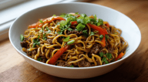 Quick Family Dinners Mongolian Ground Beef Noodles