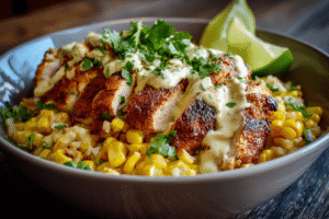What makes this street corn chicken rice bowl recipe special is how it transforms traditional Mexican street corn (elote) into a complete, balanced meal. You get all those incredible sweet, smoky, creamy flavors combined with juicy seasoned chicken, fluffy rice, and an array of fresh toppings that make every bite exciting.