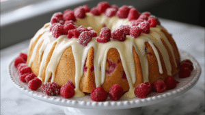 White Chocolate Raspberry Bundt Cake