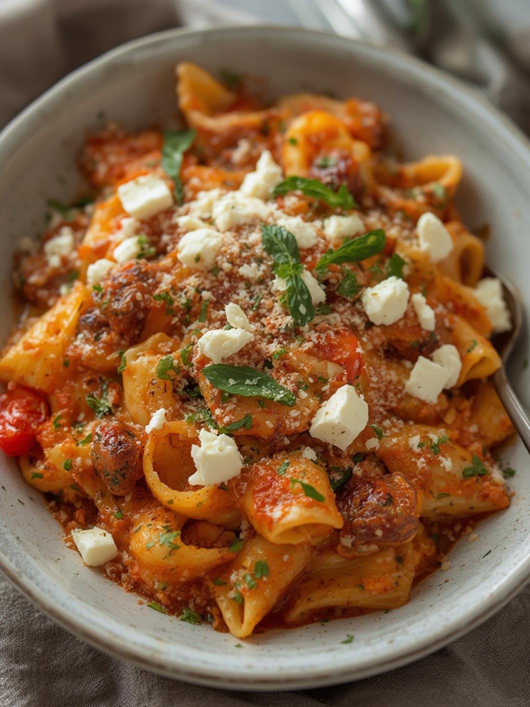 Baked feta pasta recipe