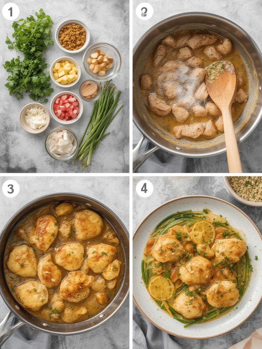 Garlic Butter Chicken sizzling in the pan