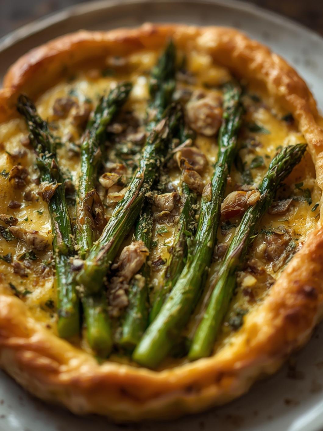 Goat cheese & asparagus tart
