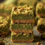Matcha bars with pistachio crust