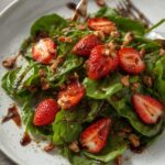Spinach & strawberry salad with balsamic glaze