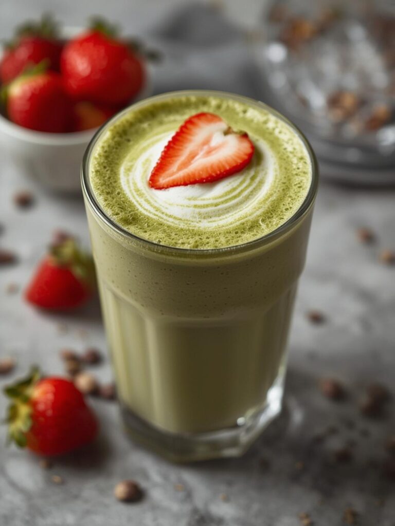 Strawberry matcha latte