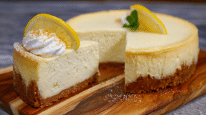 This isn't a cloyingly sweet, artificial-tasting cheesecake. The lemon flavor is real — it comes from both fresh lemon juice and lemon zest, and the zest is actually blended with the sugar before being added to the batter, which infuses every bite with concentrated citrus oil. The sour cream in the filling adds a gentle tang and keeps the texture from feeling heavy. And the water bath — yes, I know, but don't skip it — ensures even, gentle baking that prevents cracks and drying.